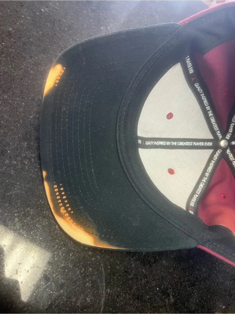 Nike Jordan good condition Snapback Hat in Burgundy and Black with White Jumpman
